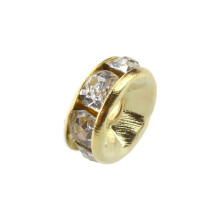 Stock 50 gold beads gold beads 6mm with rhinestones