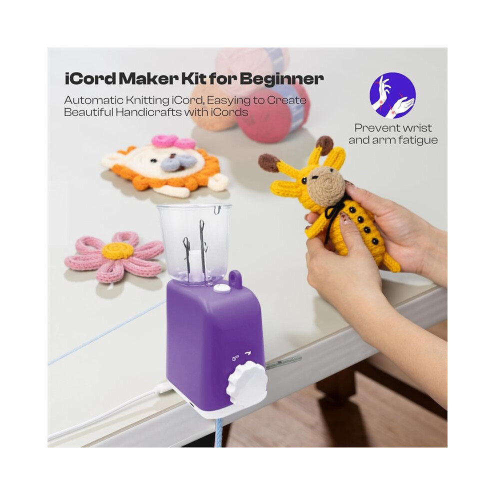 Cord Knitting Machine, Electric Maker Tool with Adequate Tension,Knitter Machine, Automatic Knitting Yarns