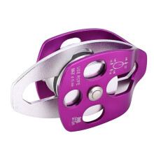 Outdoor Aviation Aluminum Side Swing Double Pulley for Rock Climbing Mountaineering Pulley Rock Climbing Double Pulley