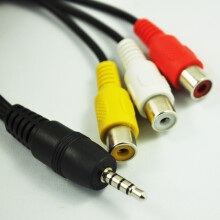 SODIAL(R) Black 3.5mm Plug Male to 3 RCA Female Adapter Audio Video Cable