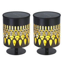 Lot de 2 Lampes Solaires pour Clôture, Éclairage Mural Extérieur en Métal à Énergie Solaire pour Jardin, Terrasse, Jardin, Décoration de Cour B