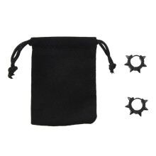 Velvet Bag Jewelry Mens Earrings, Puncture Race Pip Hoop Stainless Steel Biker Rockabilly Style Stud, Black