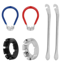 6pcs Universal Bicycle Spoke Wrench Set with Tire Levers, Ideal for Cycling Wheel Tension Adjustments and Repairs