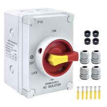 32A 4-Pole Disconnect  800V AC, IP66 Waterproof, Rotary Handle, for Industrial, Commercial, Residential Use