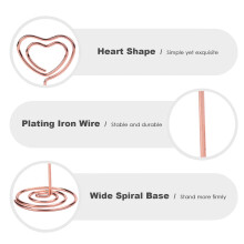 20pcs Place Card Holders Table Number Stands Table Card Holder Wire Table Picture Photo Holder with Heart Shape Menu Memo Clips for Wedding