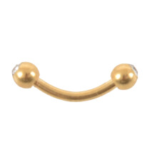Clear Gem CURVE BENT Barbell Eyebrow RINGS Body Piercing JewelrySize:16gauge X 5/16"(8mm)