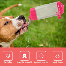 Pet Water Bottle Hanging No Drip Chew Proof 400ml for Puppy Cat Rabbit Small Animals, Automatically Feeding Water (Random Color)