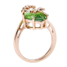 US 8 Dragonfly Green For Women Jewelry Olive Green Stone Rings Cubic Rings