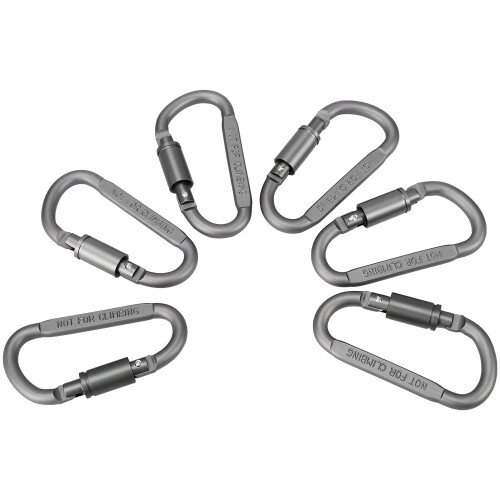 6 pcs Aluminum Alloy D-ring Locking Carabiner Light but Strong 2