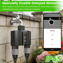 1 Set WiFi Water Timer for Garden Hose,Sprinkler Timer with 2 Outlet for Lawns and Yard, Rain Delay/Remote/Manual Faucet