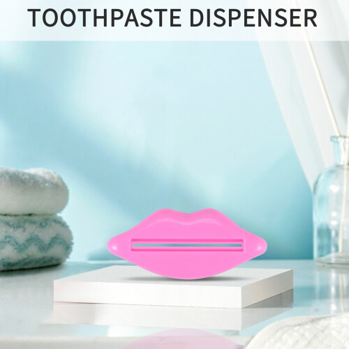 Home Multifunctional Bathroom Toothpaste Cream Squeezer,Lip shape, ( and Red,Random Send) 1