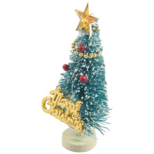 1: 12 Dollhouse Miniature Christmas Tree "Merry Christmas" Letters Board Wooden Stand Decoration