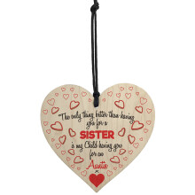 My Children Having You As An Auntie Wooden Hanging Heart Cute Love Aunt Plaque