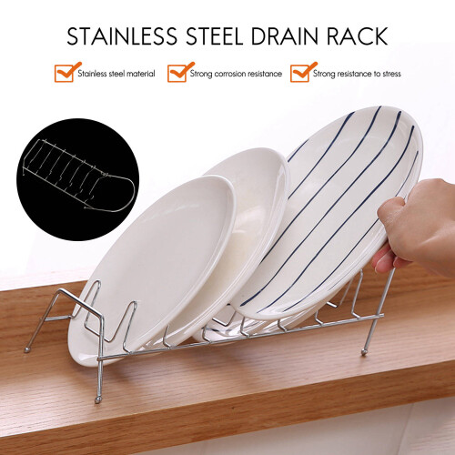 Plate Organizer 7 Slots Chrome Plated Dish Racks Countertop Drying Stand 2