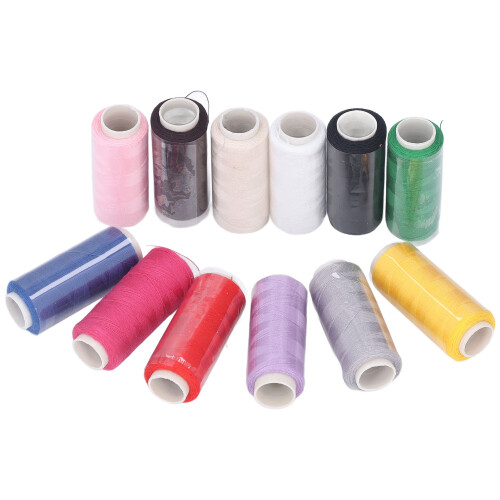 12-Farbener Polyester-Nähgarn-Set – 250 Yards, 5,7 x 2,3 cm