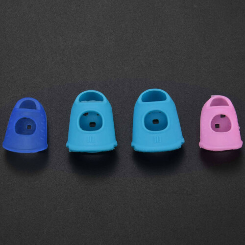4pcs Silicone Guitar Thumb Finger Picks Protector case Plectrum Fingertip Colors Random 1