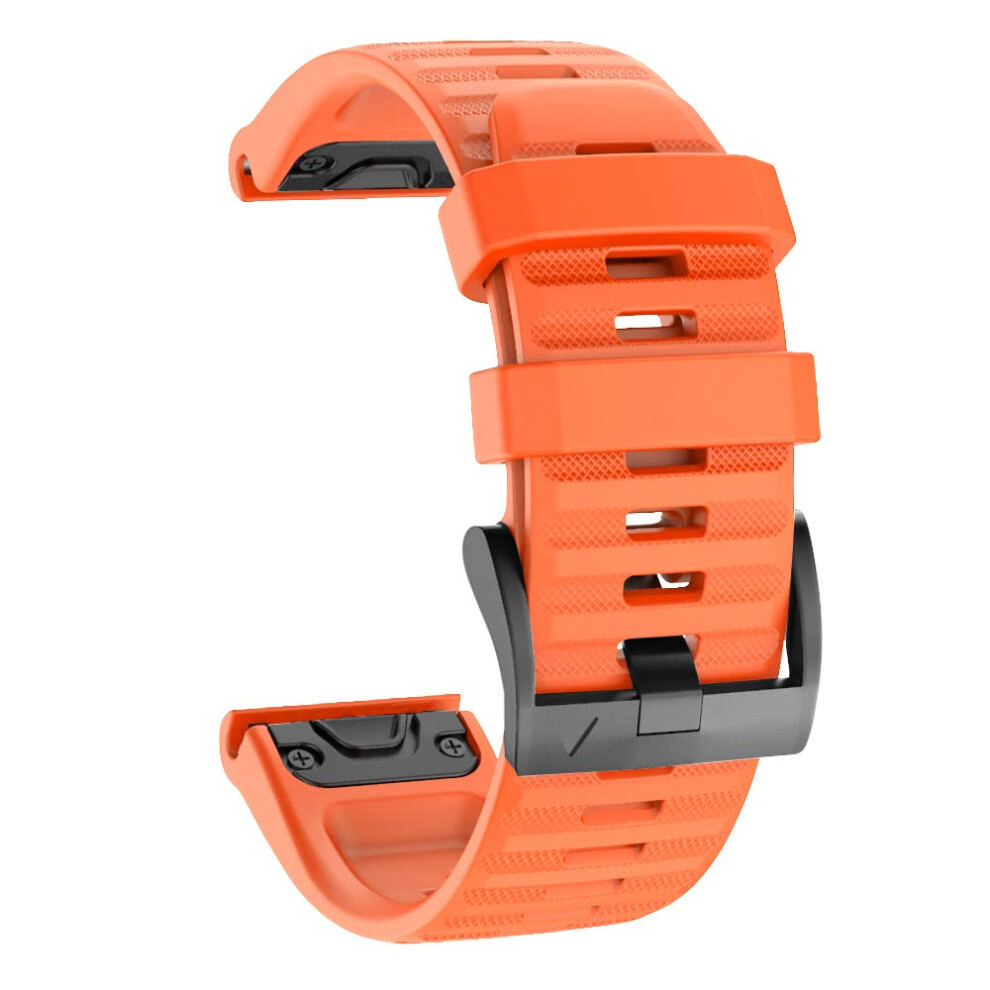 26Mm Quickfit Watch Band Replacement Strap For Garmin Fenix 6X Pro 5X Plus 3 Hr Orange 9092120536065