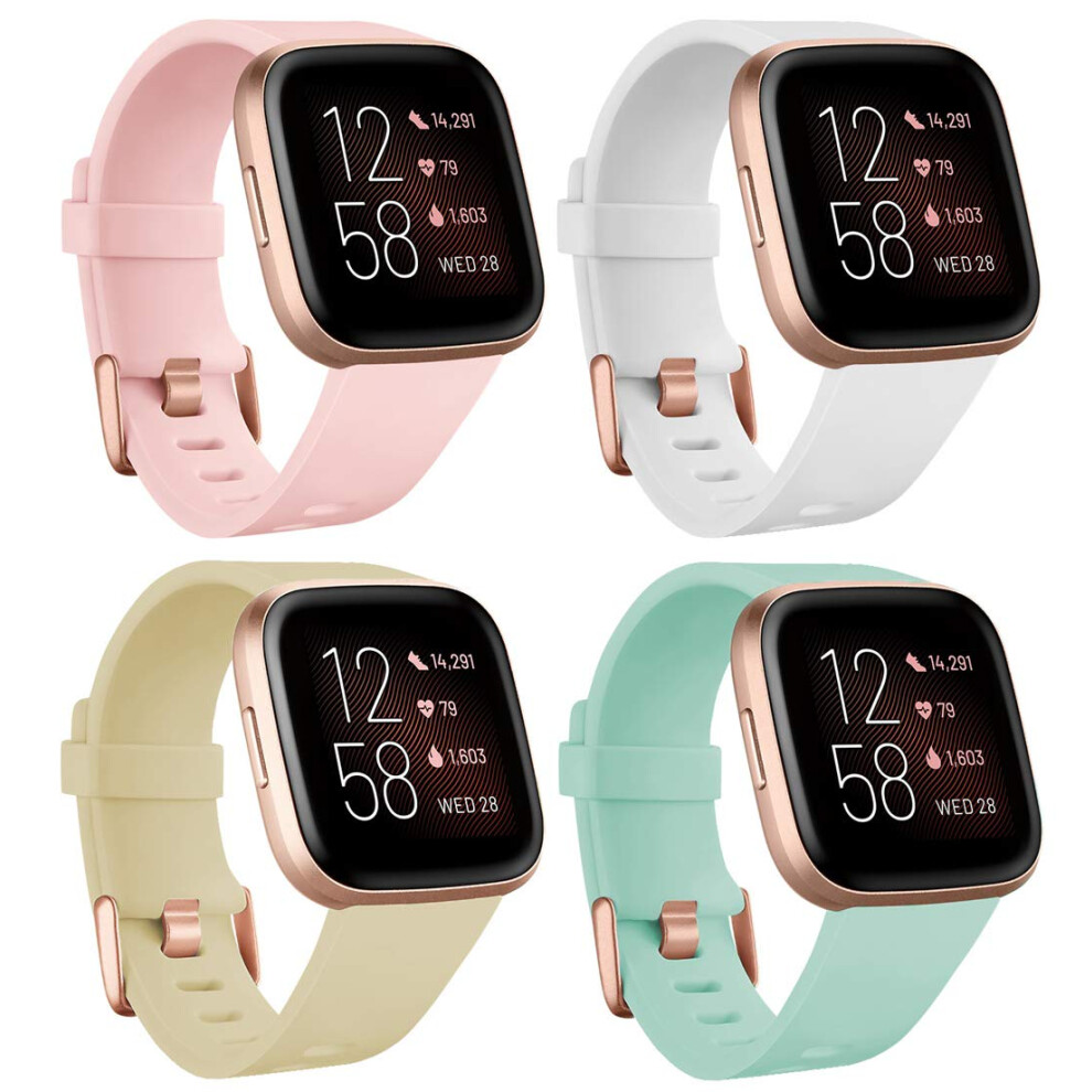 4 Pack Sport Replacement Wristbands Compatible With Fitbit Versa, Versa 2 And Lite 9455672035545