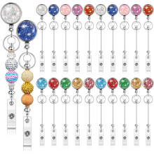 20 Stück Perlenrollen, Leere Stangen-ID-Namensrollenclips, Halter für Perlen mit DIY-Schlüsselring-Gürtelclip, Geschenk für Krankenschwestern und