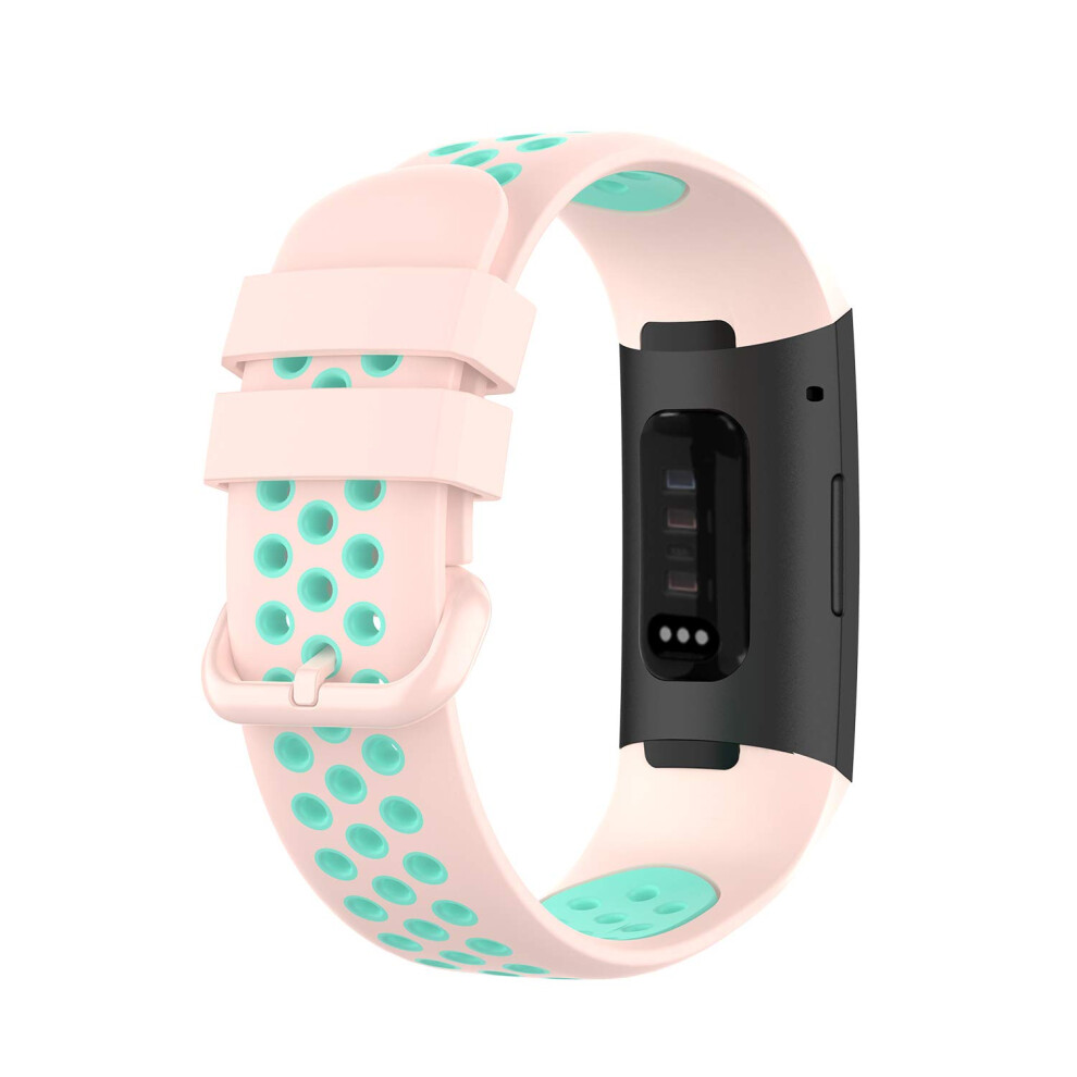 Replacement Band For Fitbit Charge 4 And 3 Large Silicone Breathable Sport Strap With Secure Adjustable Fit 9092120536119