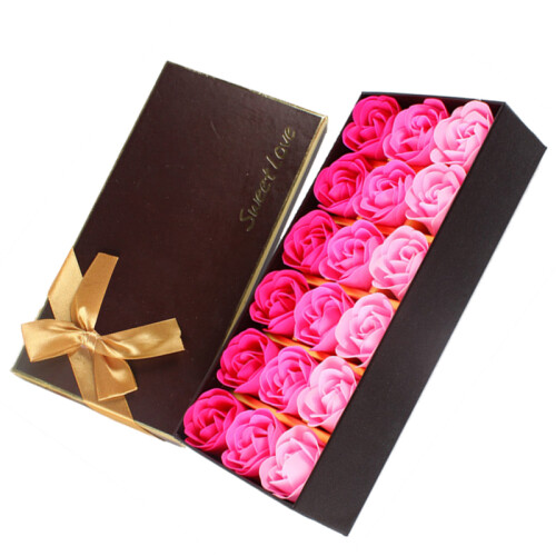 18Pcs  Gradient Simulation Rose Seifenblume Rose Rot 1