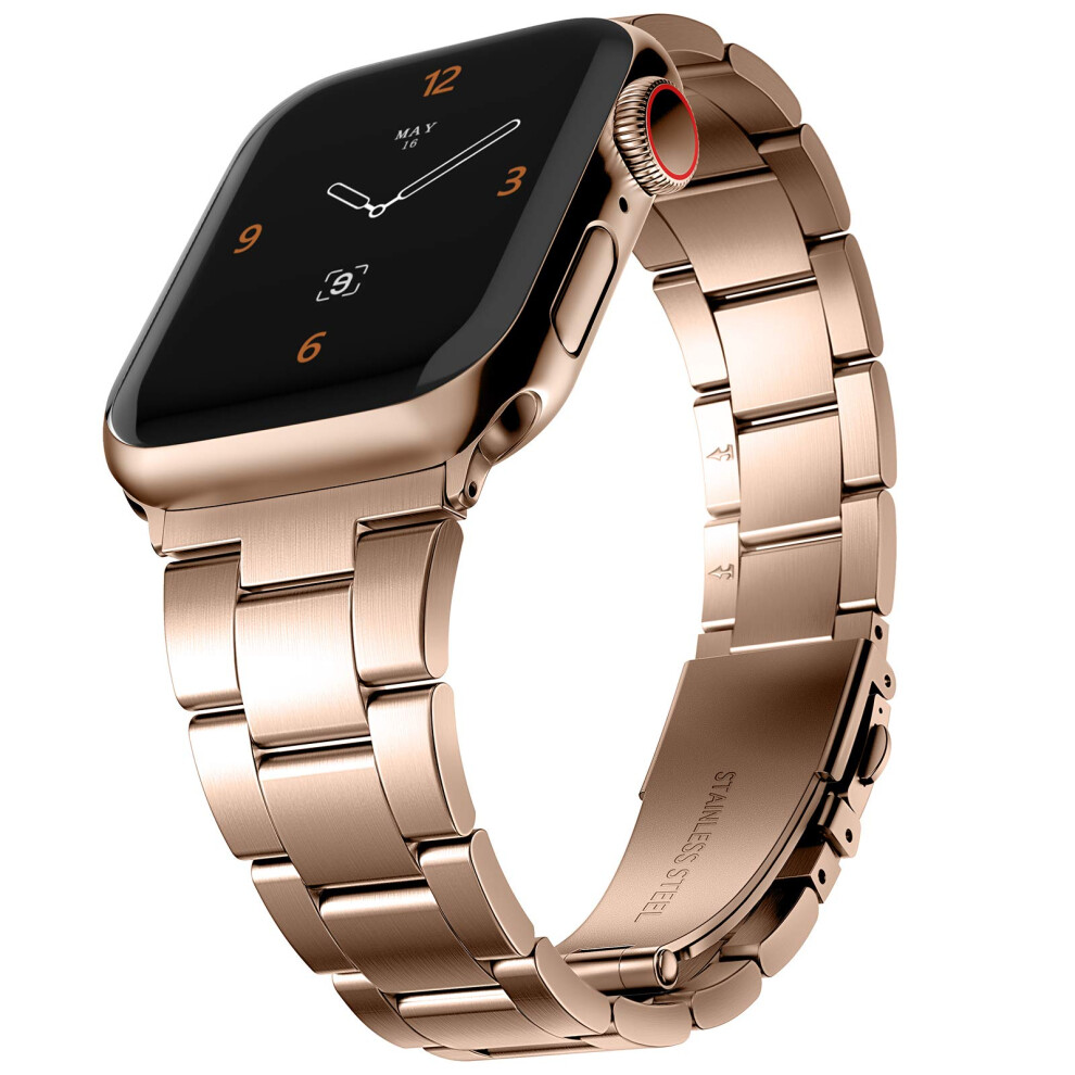 Stainless Steel Band For Apple Watch 42Mm 44Mm Rose With Tool Adjustment And Secure Clasp Gold 9092120536218