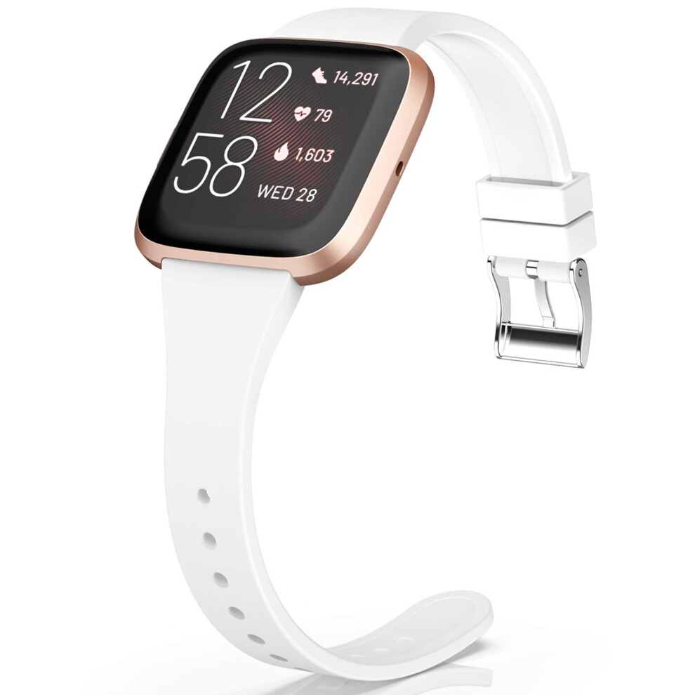 Slim Narrow Silicone Band For Fitbit Versa/Versa 2/Versa Lite, Adjustable Replacement Strap For Women Men 9455672036702