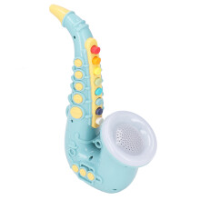 Kinder grüner Plastik-Saxophon-Spielzeug für Kinder ab 3 Jahren, verstellbares musikalisches Geschenk