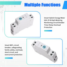TUYA Zigbee    Meter 63A 1P+N Kwh Metering Monitoring Circuit Breaker Timer Relay MCB