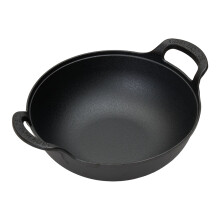 Garden Sanctuary Versatile Dual Handles Cast Iron Wok, 34cm Dia