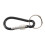 6 cm Long Black Aluminum Alloy Screw Locking Split Ring Keyring Carabiner Hook 3