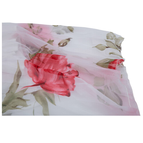 Summer Elegant BoHO Lotus Leaf  Hem Chiffon Maxi Flowers Dress 2