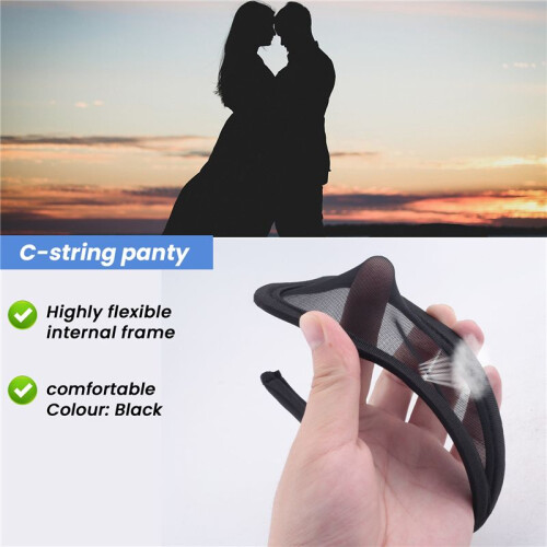 Ensemble de 2pcs C-Strings Sexy Visible en Maille Sous-vetements pour les Couples