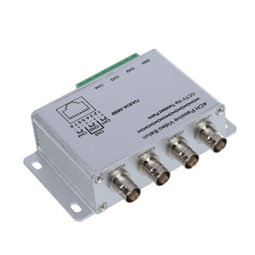 3X Transceptor Balun de Vídeo Passivo UTP de 4 Canais 1