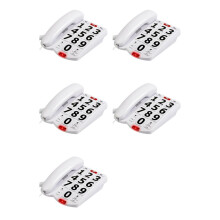 5X Button Phone for Elderly Seniors, Home Land Phone One Key for Help Telephone