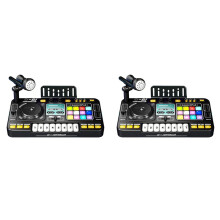 2X Kindersimulation Multifunktionaler DJ-Mixer-Controller Elektronische Orgel DJ-Player Musikunterhaltungsspielzeug