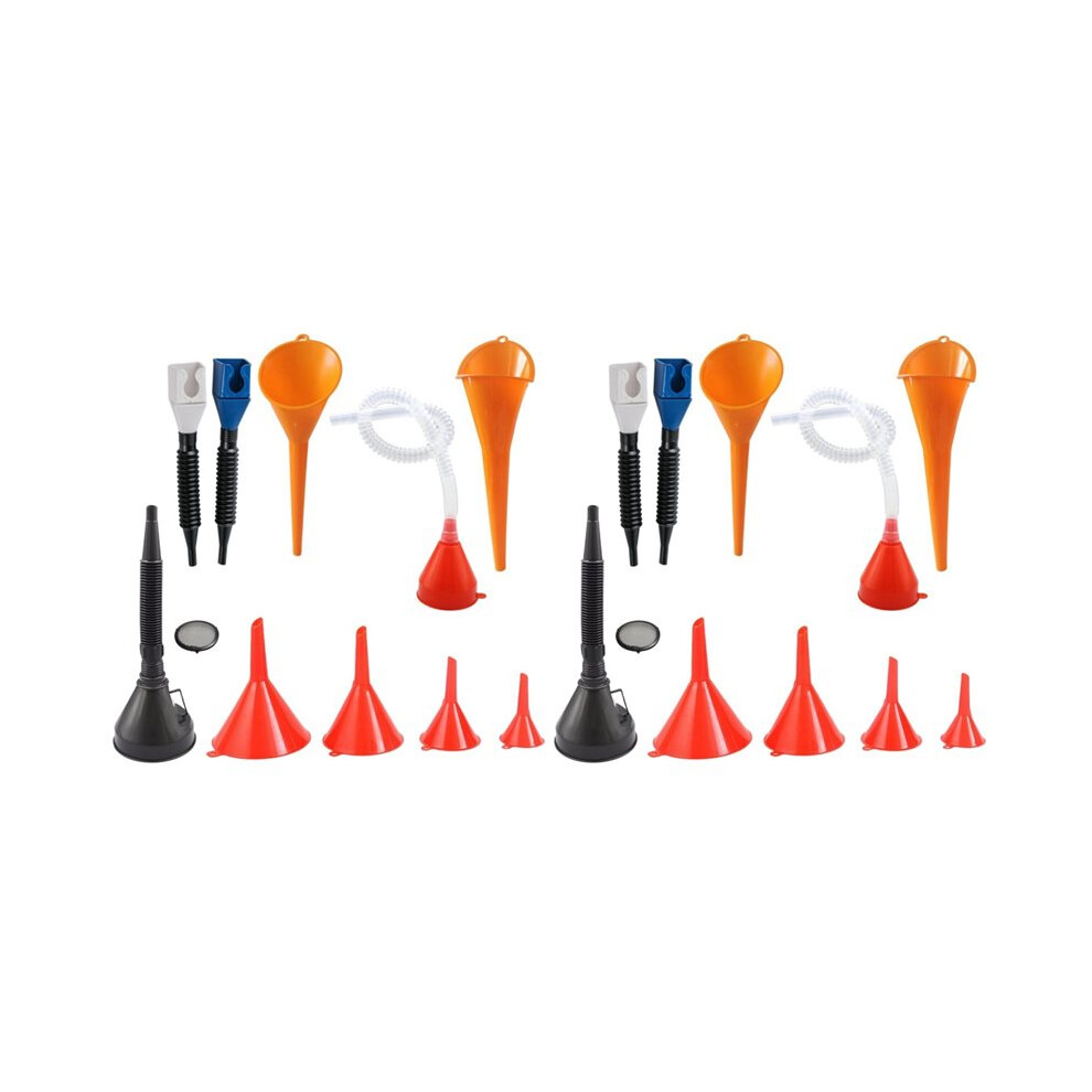 20 Pcs Automotive Funnels Set, Plastic Long Neck Oil Funnels, Snap Funnel,Right Angle Funnelswide Mouth Fuel Funnels 4712801194098