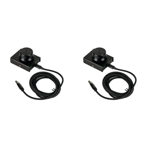 2X USB Computer Volume Controller Multimedia PC Speaker External Audio Volume Control Adjust Knob