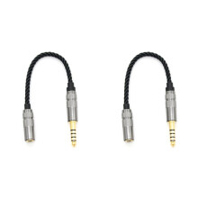 2X Cavo Audio Adattatore per Cuffie Bilanciato HIFI 4,4 mm 4,4 XLR 4 Pin da Maschio A Femmina