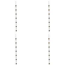 4X Pine Cone Shaped Rain Chain, Ancient Graffiti Pine Cone Decorative Hanging Chain, Metal Iron Bells