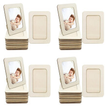 48 Stück DIY-Bilderrahmen Aus Holz, Fotorahmen Aus Unlackiertem Massivholz für 10 X 15 cm Große Fotos, Stehende Bilderrahmen