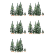 125 Stück Künstliche Miniatur-Weihnachtsbäume in 5 Größen, mit Holzsockel für Dekoration, DIY, Party, Dekoration, Kunsthandwerk.