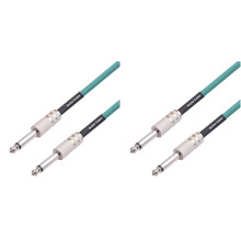 2X Gitarrinstrumentkabel Elgitarrsladd 6,35 mm Mono Plug Connect-Kabel för Gitarrbastrumma Ljudenhet, 5 Meter