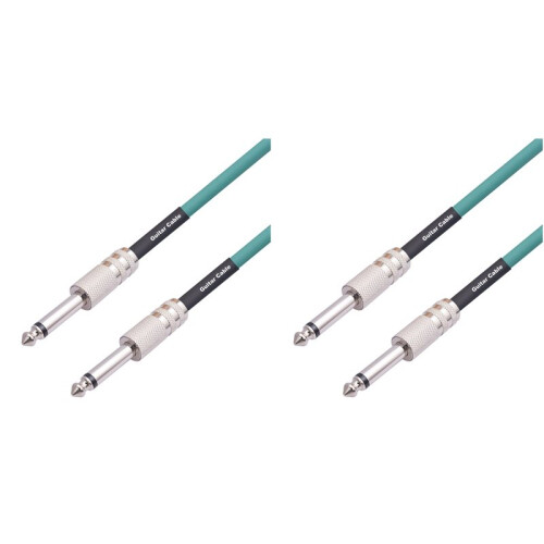 2X Gitarrinstrumentkabel Elgitarrsladd 6,35 mm Mono Plug Connect-Kabel för Gitarrbastrumma Ljudenhet, 5 Meter