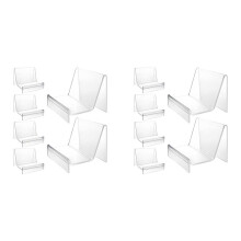 12 Pack Purse Display Stand Acrylic, Clear Acrylic Wallet Display Stand Purse Jewelry Stand for Jewelry CD Organizer A