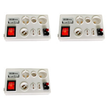 3X Multi-Interface Testlamphouder 12-Poorts Led-Lamptester Veelzijdige Led-Lcd-Tester voor E27 B22 E14-Lamptest EU-Stekker