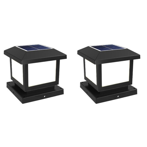 2X Timed LED Solar Pillar Light Waterproof Solar Lights Outdoor Remote Control Garden Sunlight