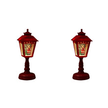 2X Christmas Decorations Crystal Luminous Night Light Christmas Ornaments Table Lamp Christmas Home Decoration Red