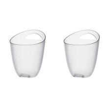2X Plastic Cooler Chilling Storage Holder Beverage Chiller Bin Leakproof Ice Beer Bucket for Home Kitchen Beverage