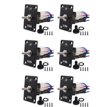 6X Tuituimelschakelaars Momentary 6 Pin 3 Position ()-Off-()/Down Polarity Reverse met Paneel, Draden en Kap